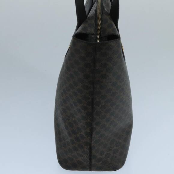 CELINE Macadam Canvas Hand Bag Pvc Leather Black Gold - Picture 4 of 12